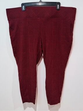 torrid Burgundy and Black Houndstooth Pixie Luxe Work Pants